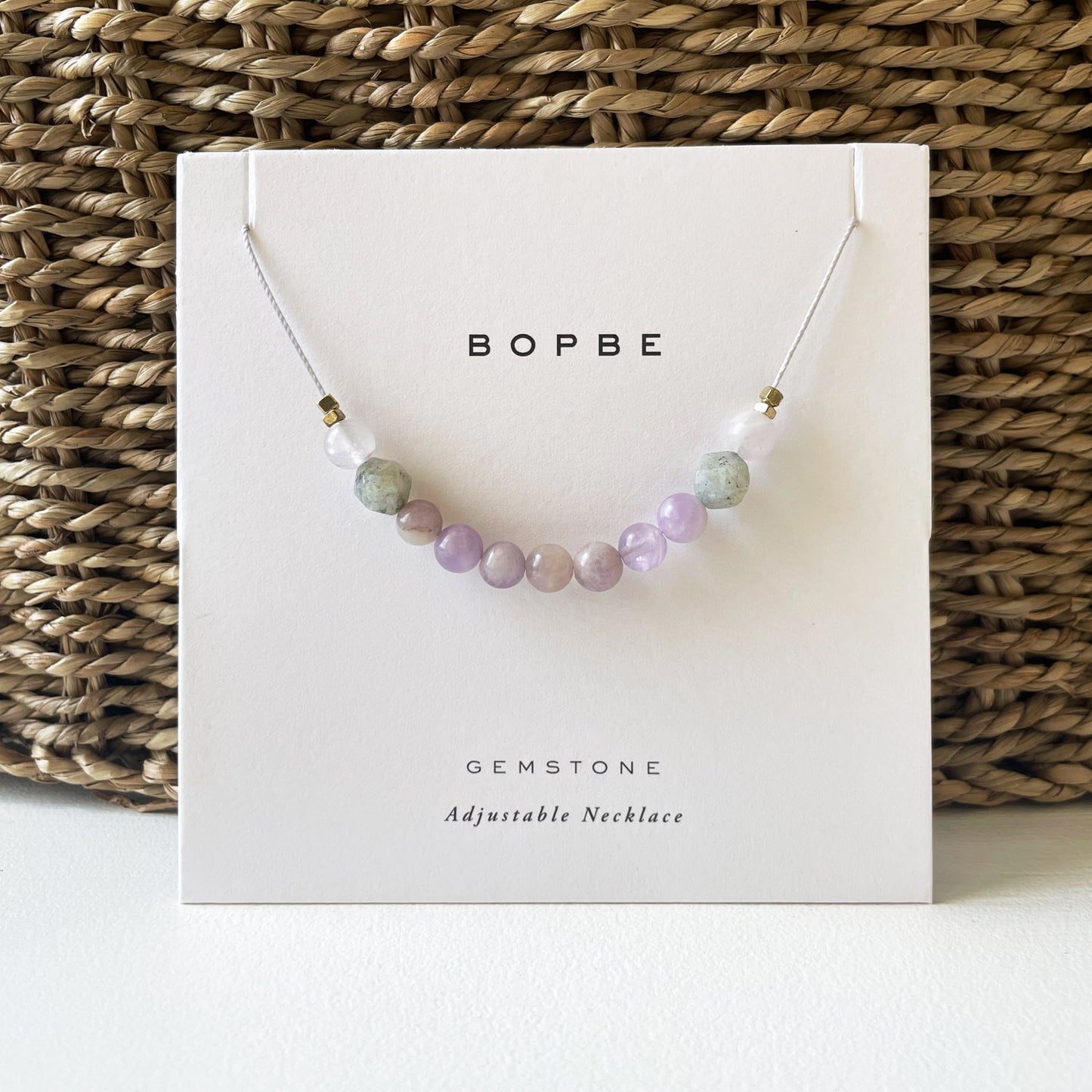 Amethyst + Labradorite Cord Necklace