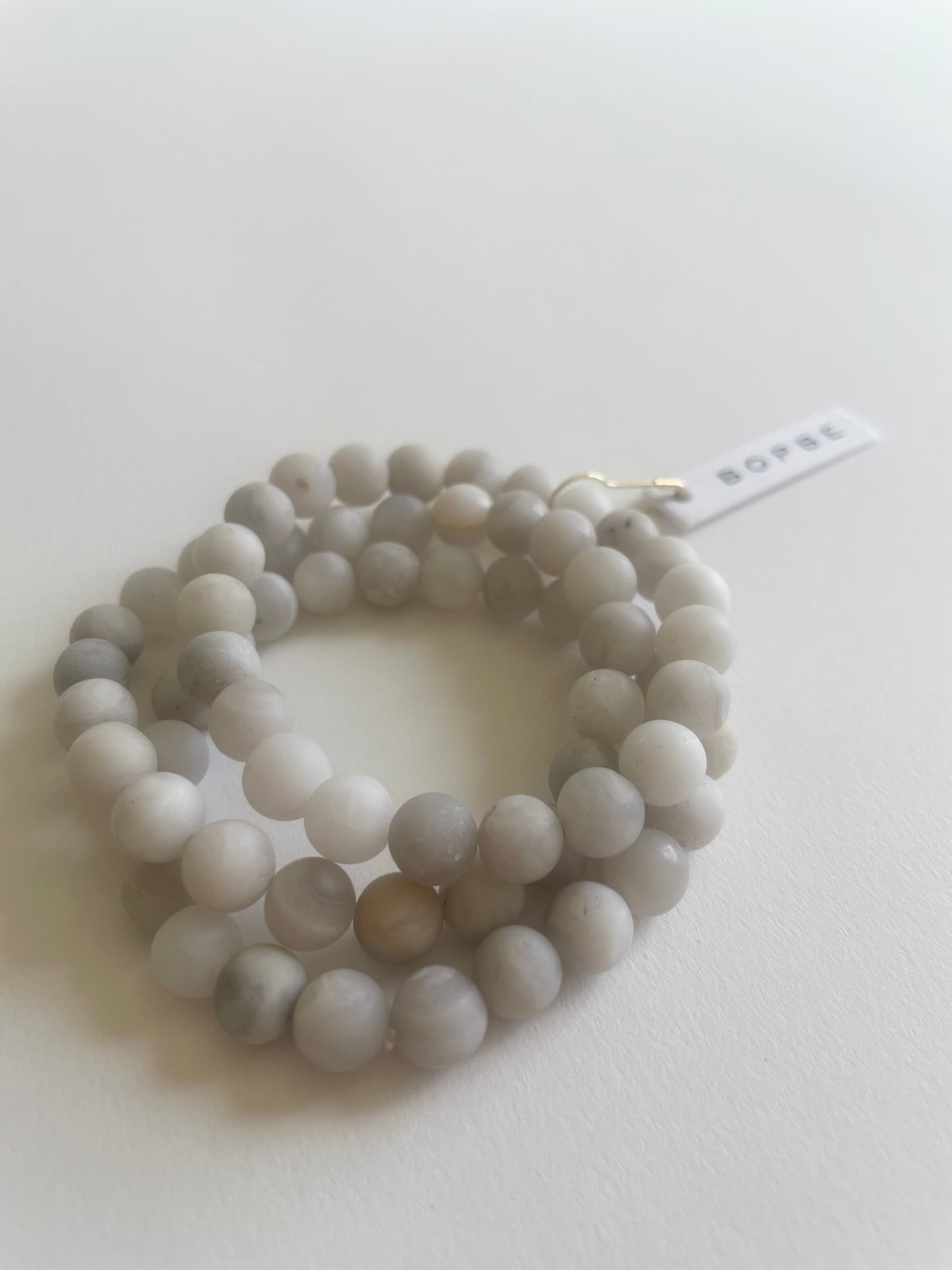 White Agate Stretch Bracelet