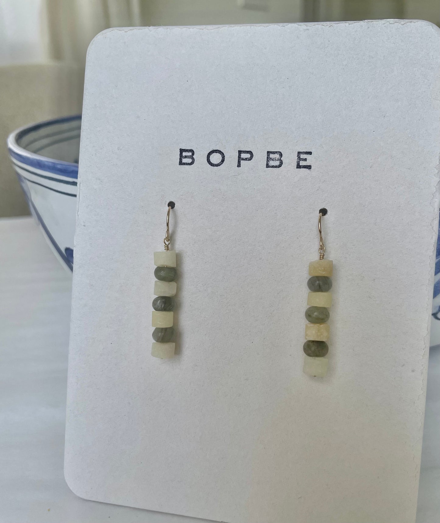 Calcite + Labradorite Drop Earring