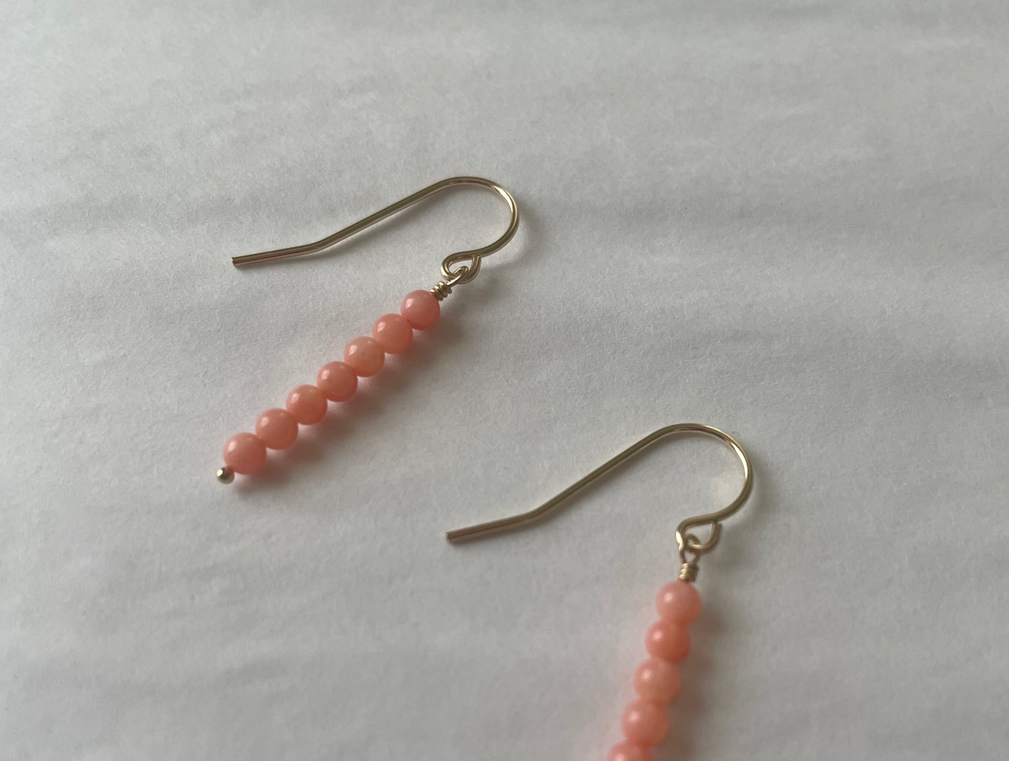 Pink Coral Stack Drop Earring