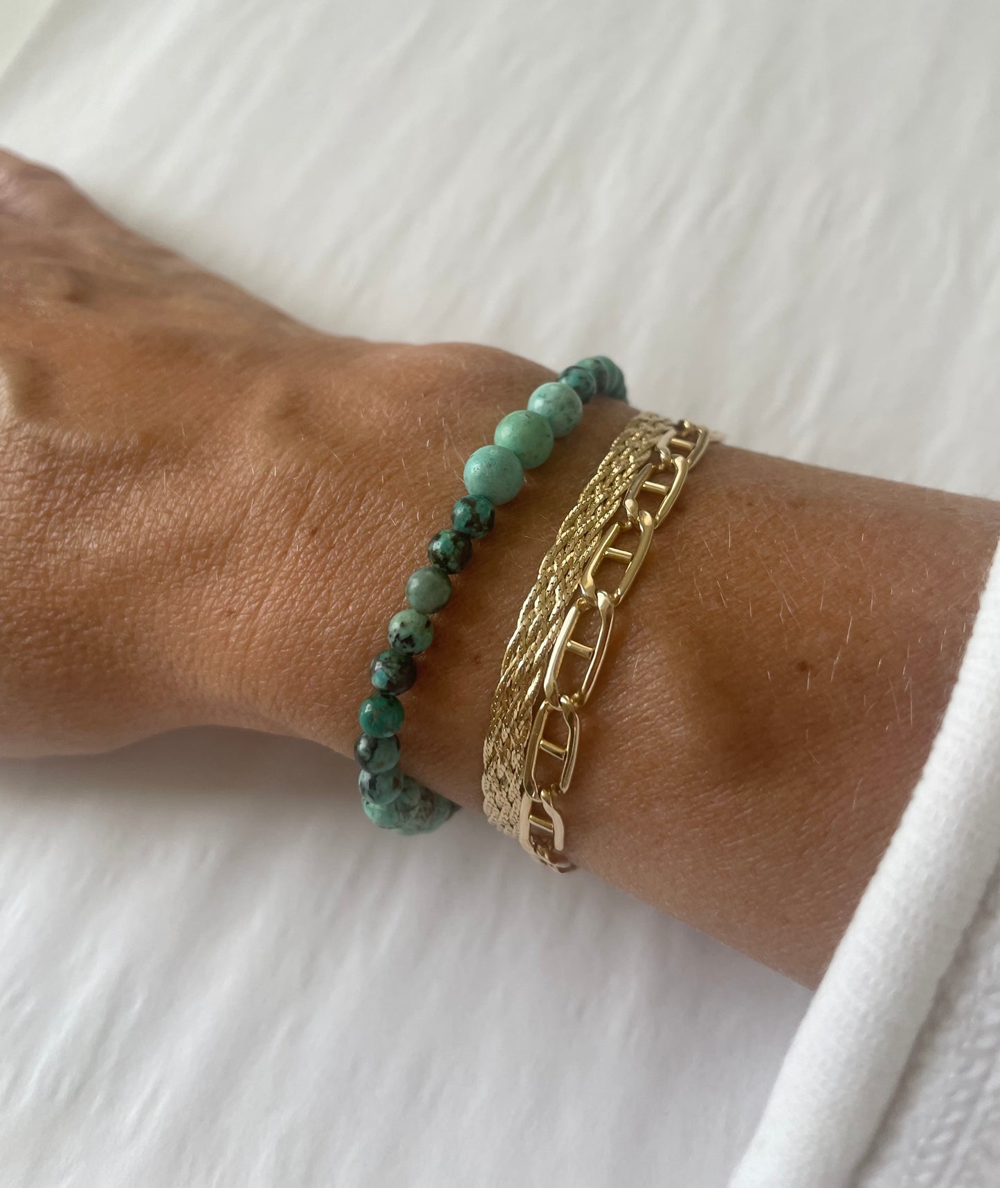 African + Peruvian Turquoise Stretch Bracelet
