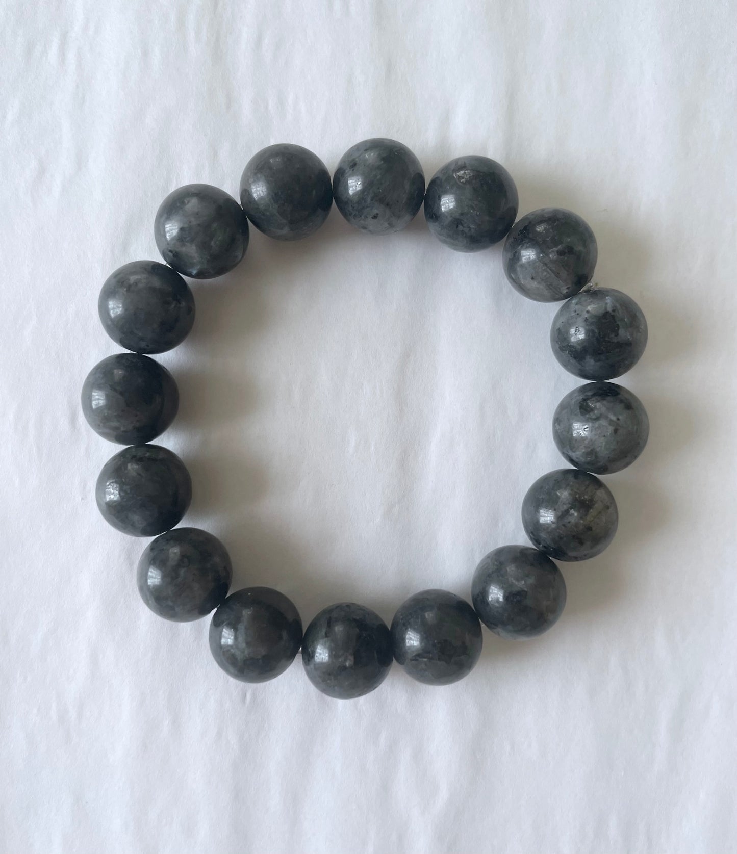 Larvikite Polished Stretch Bracelet