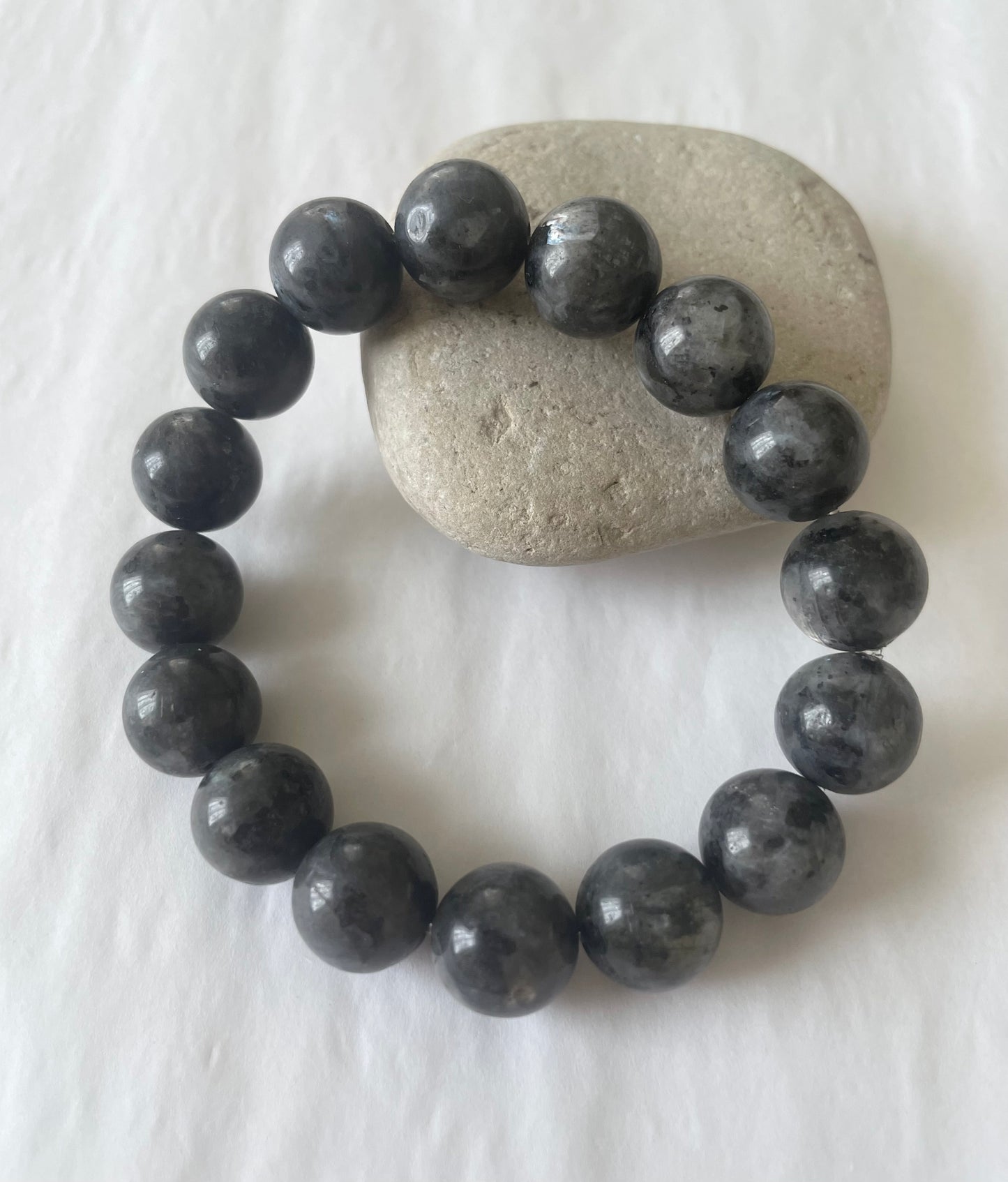 Larvikite Polished Stretch Bracelet