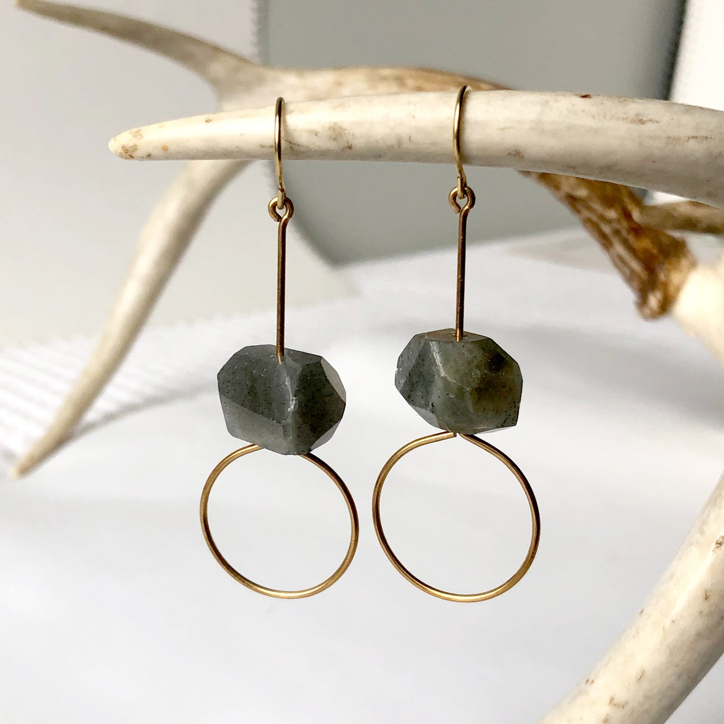 Labradorite Faceted Earring