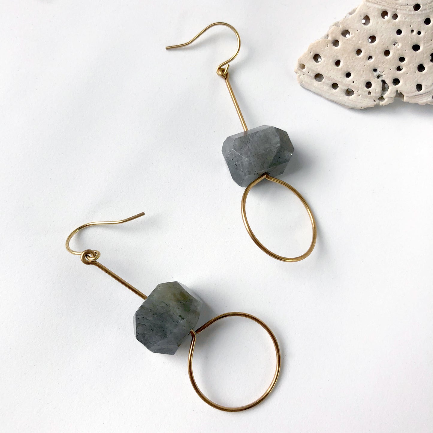 Labradorite Faceted Earring