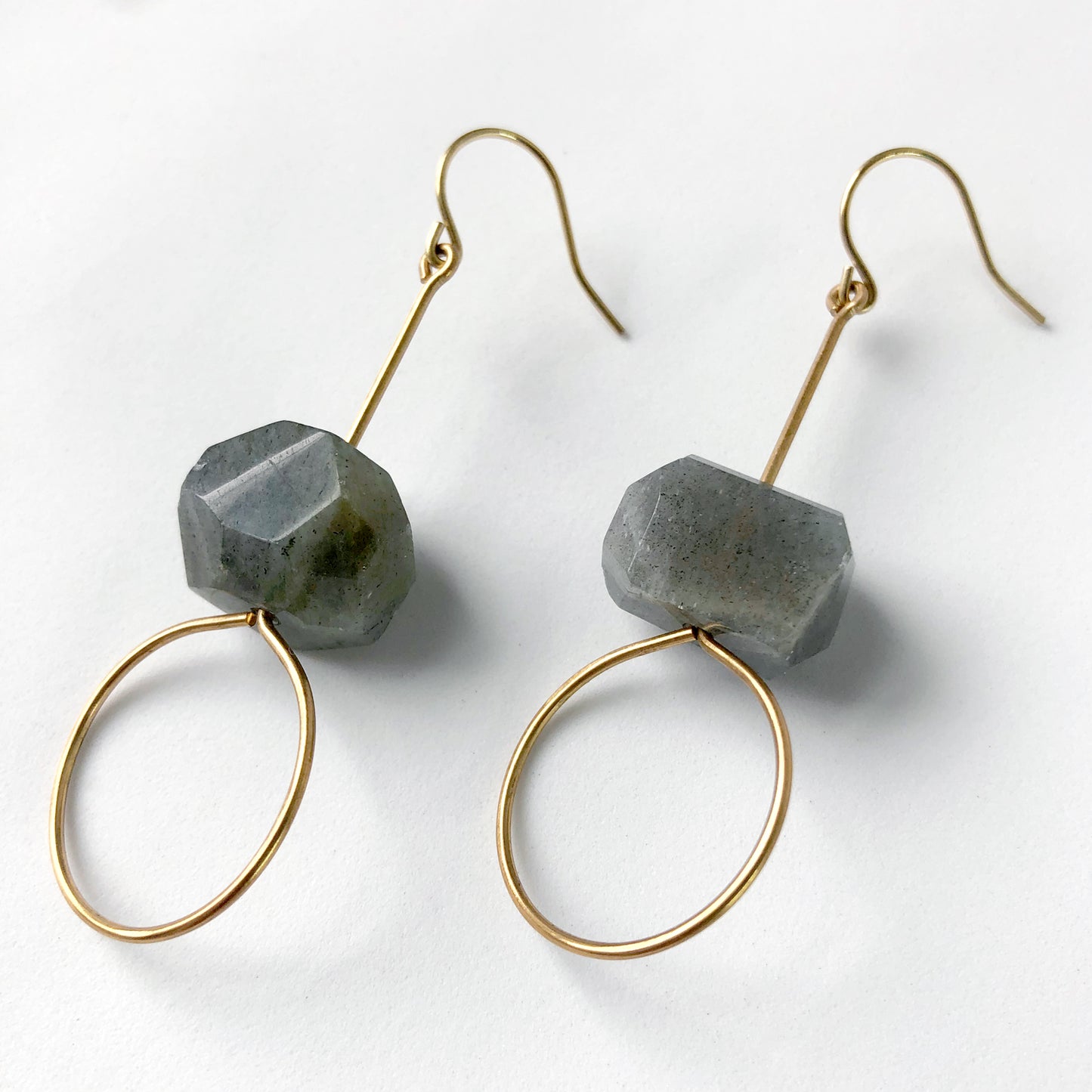 Labradorite Faceted Earring