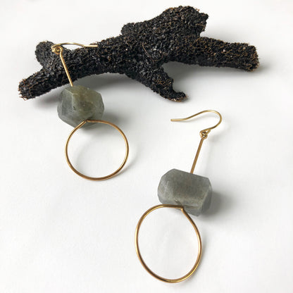 Labradorite Faceted Earring