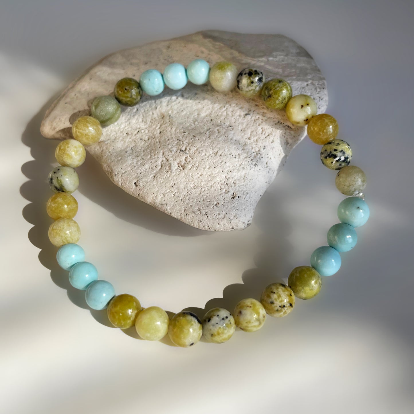 Yellow Turquoise + Turquoise Howlite Bracelet