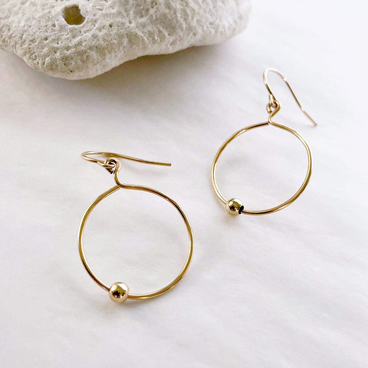 Single Gold Ball Earring