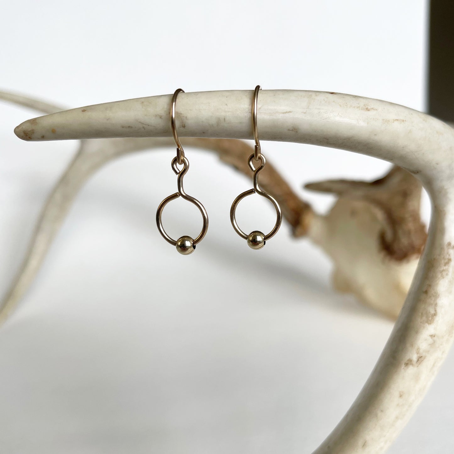 Single Gold Ball Earring