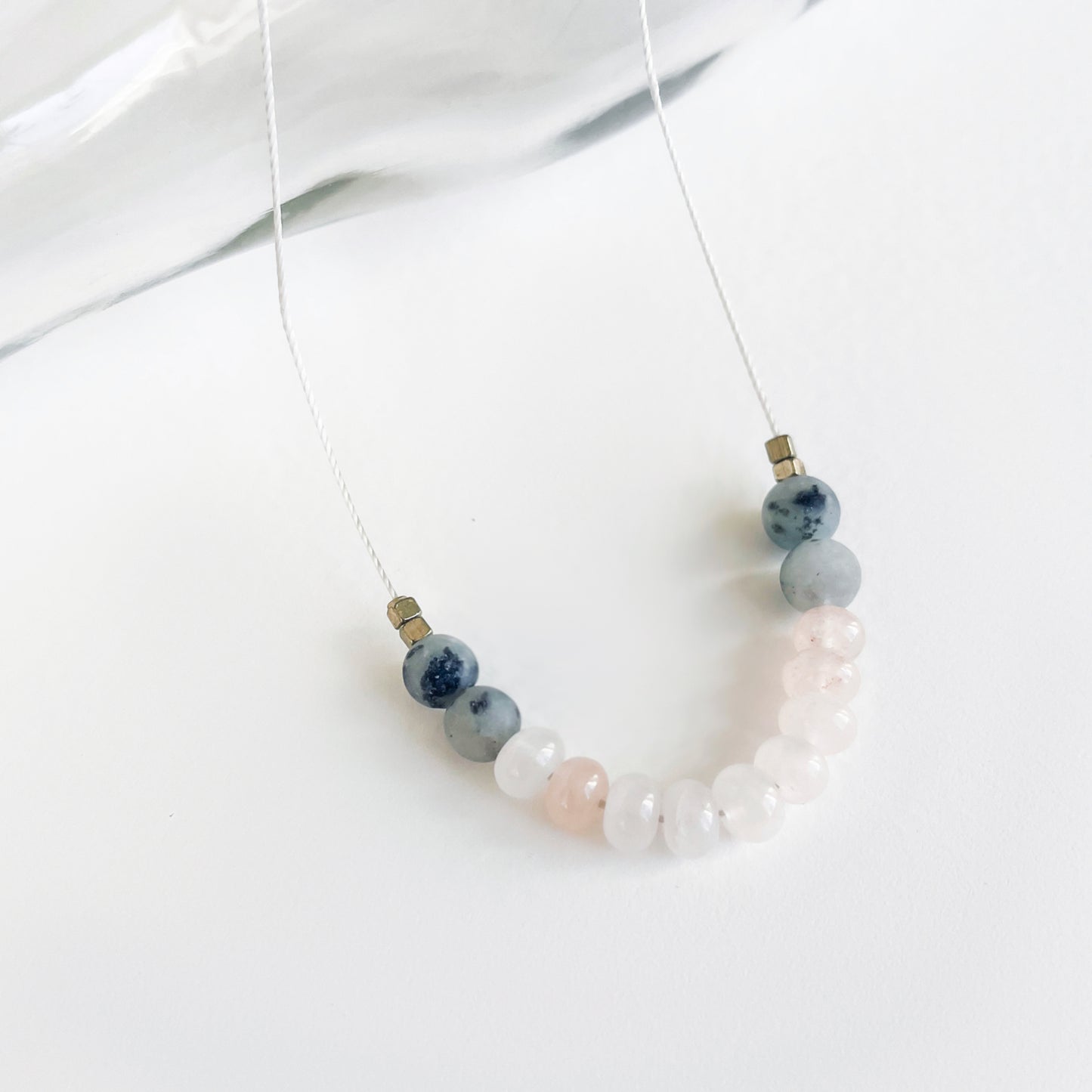 Pink Aventurine + Sesame Jasper Cord Necklace