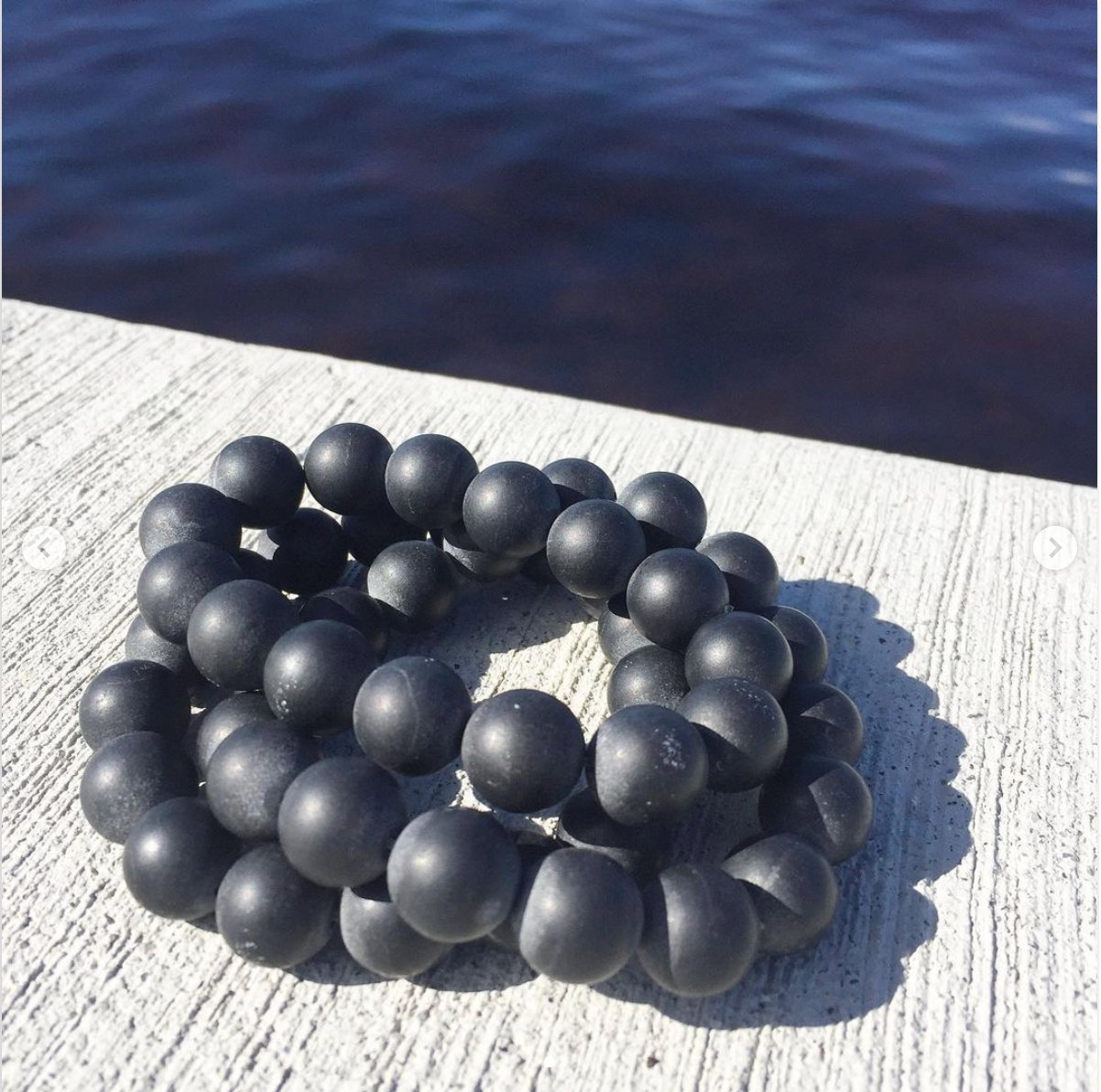 Blackstone Large Bead Bracelet