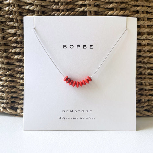 Red Coral Cord Necklace