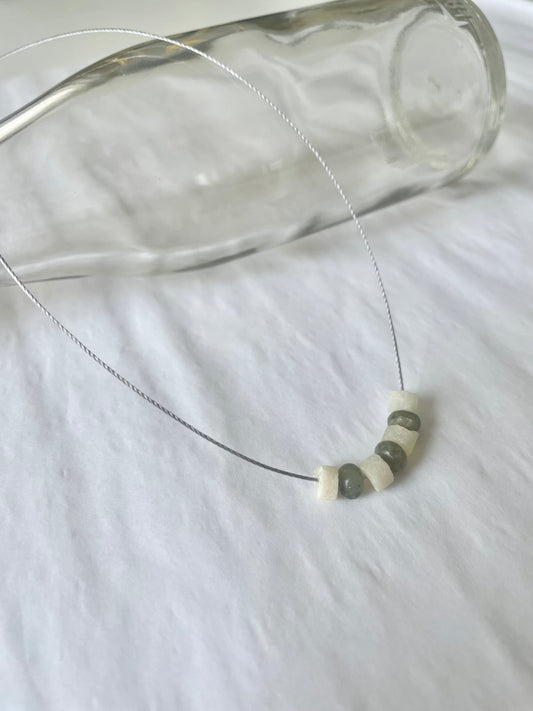 Calcite + Labradorite Cord Necklace