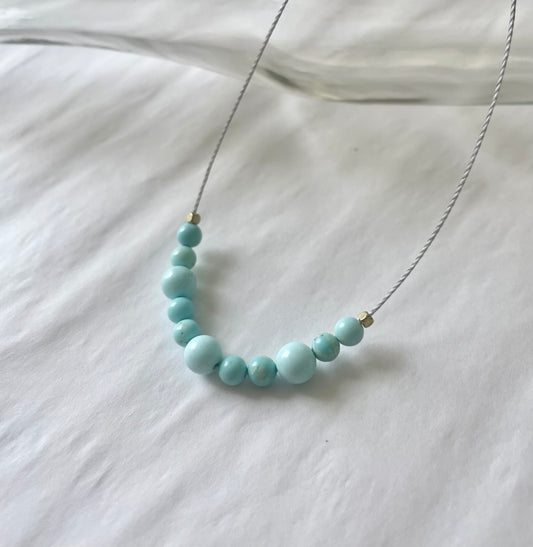 Turquoise Howlite Mixed Stone Cord Necklace