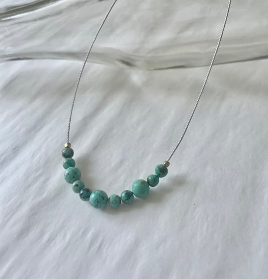 African + Peruvian Turquoise Cord Necklace