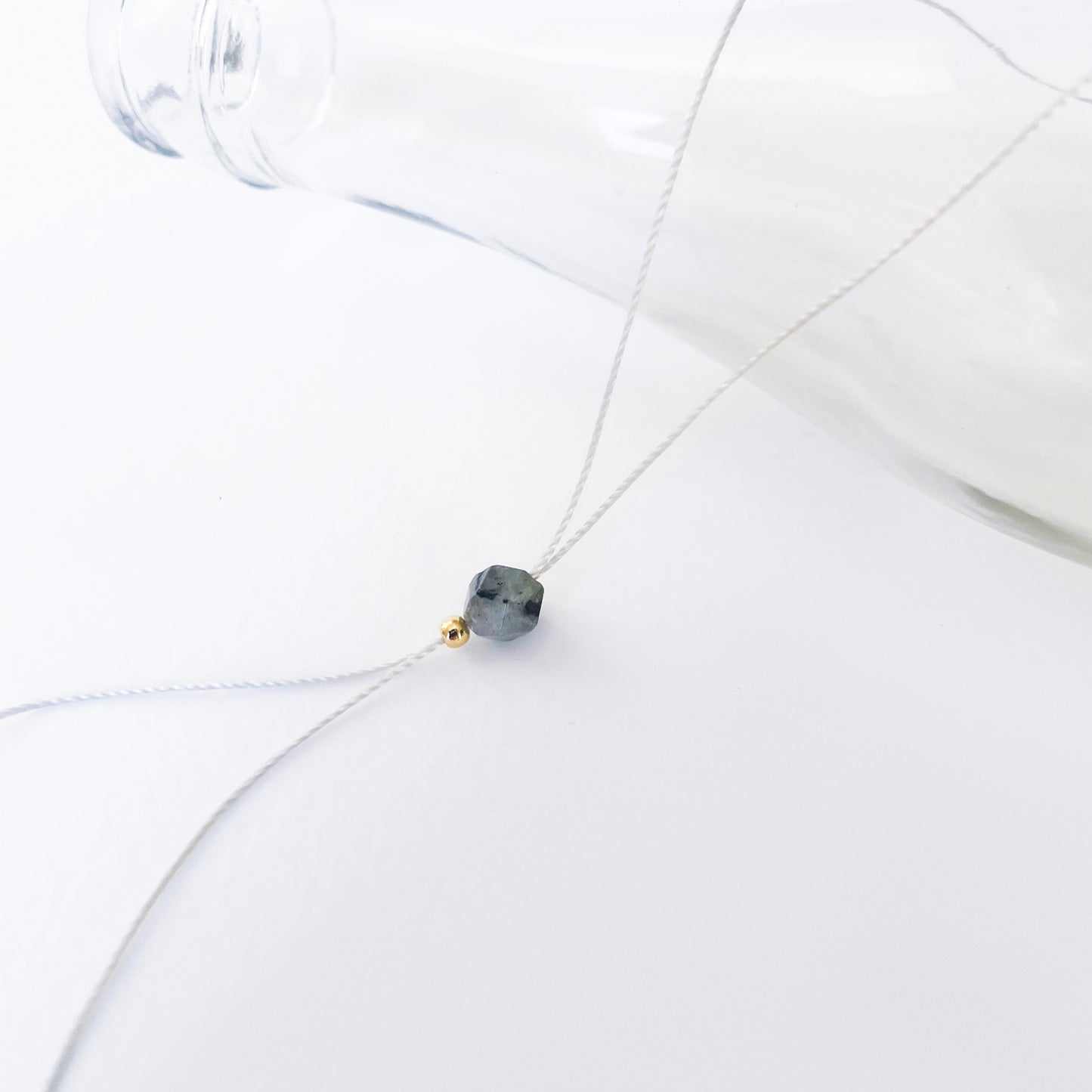 Jade + Moonstone + Labradorite Cord Necklace