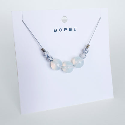 Howlite + Opalite Cord Necklace
