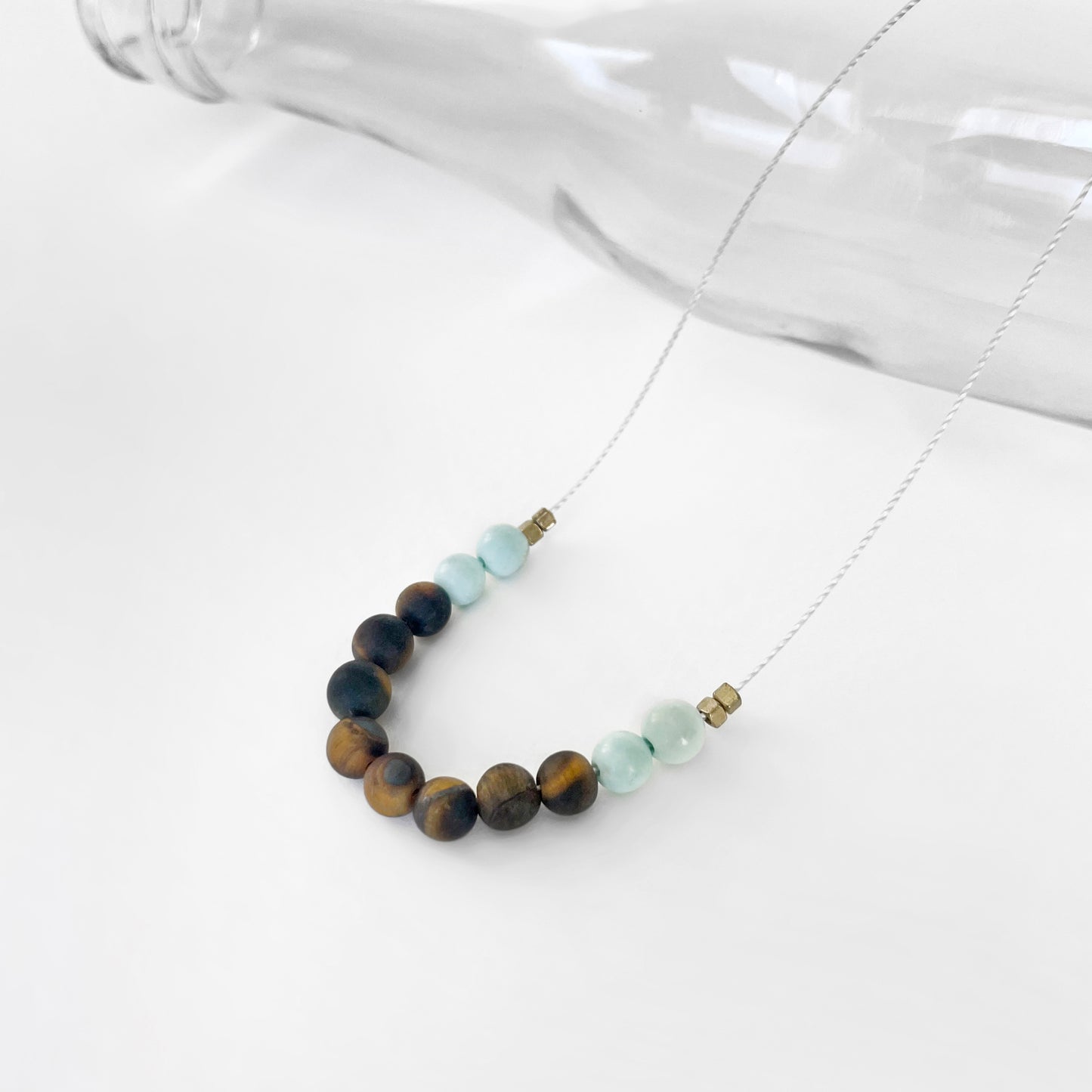 Tiger’s Eye + Turquoise Howlite Cord Necklace